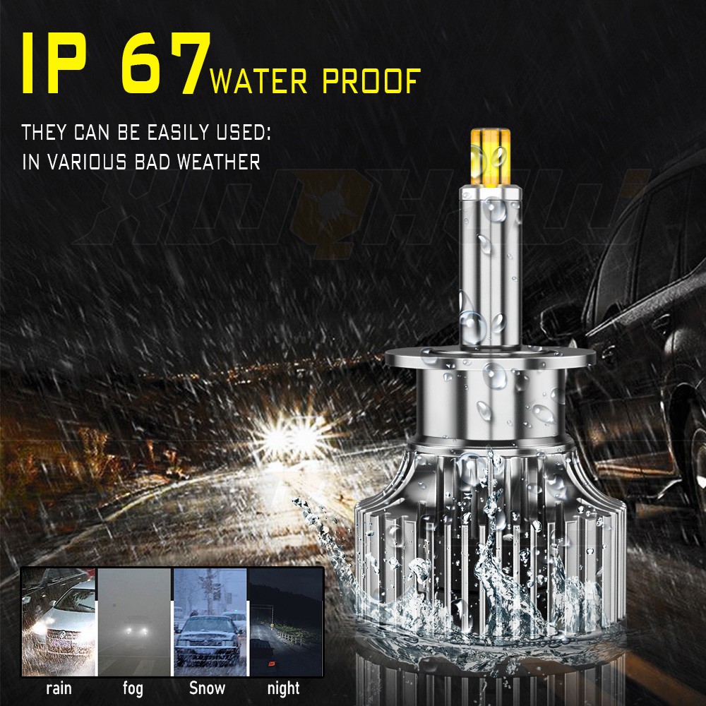 H1 LED Headlight Bulbs Lamp 6000K White 120W 22000LM High Low Beam XWQHJW