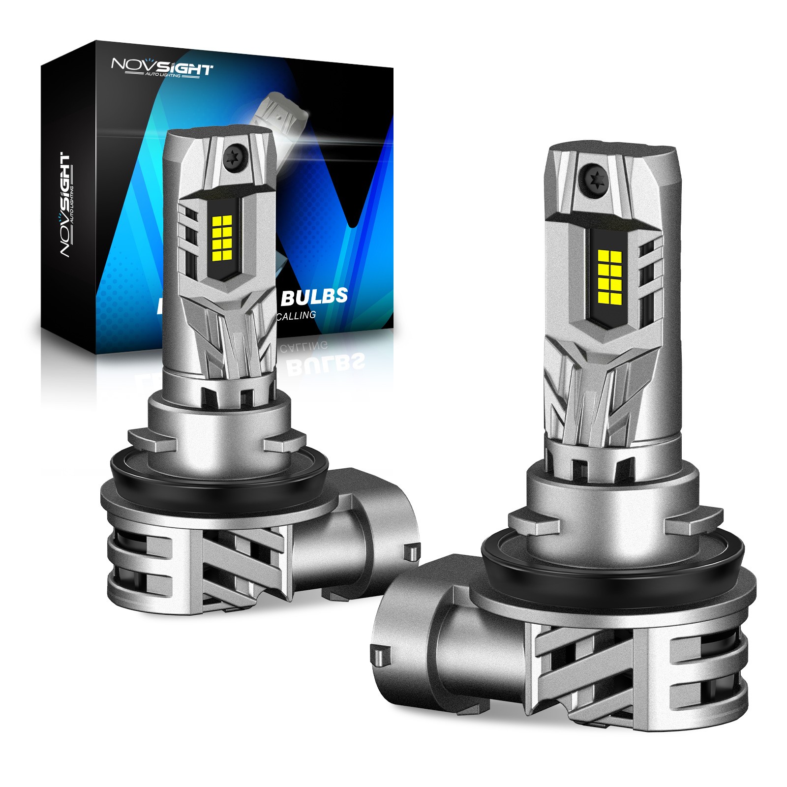 NOVSIGHT H11 H8 H9 LED Headlight Bulbs Conversion Kit 6500K 30000LM Super Bright