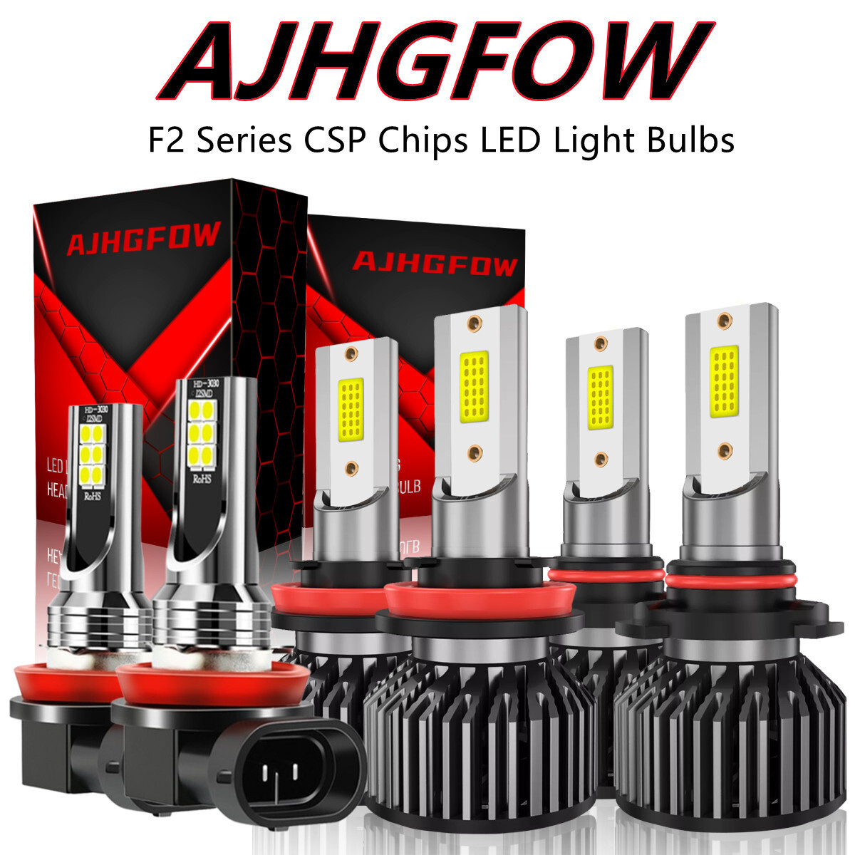 FOR Honda Pilot 2006-2018 Combo 6X LED Headlight High-LOW Beam + FOG Light Bulbs