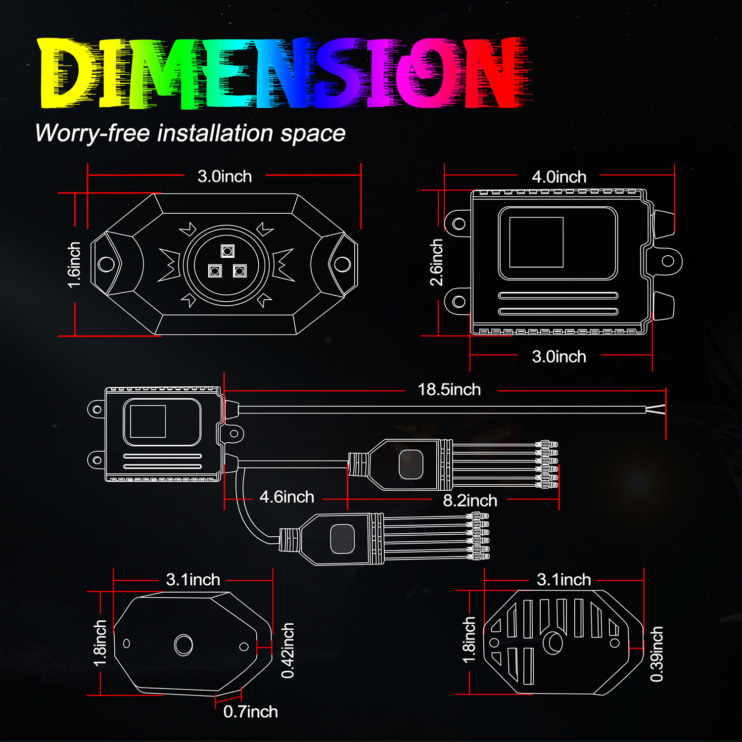 For Yamaha YXZ1000R Wireless Bluetooth 12 Pods RGB LED Rock Lights Underbody ATV