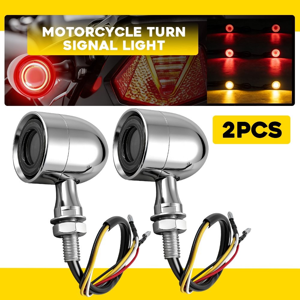 Chrome Motorcycle LED Turn Signal Blinker Brake Running Lights For Harley 2-6X