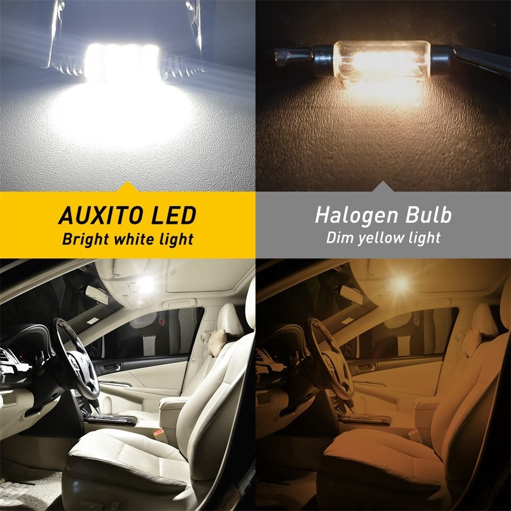 White 18-SMD 42mm 578 LED Bulb Car Interior Map Dome Door Reading Lights 2/10x