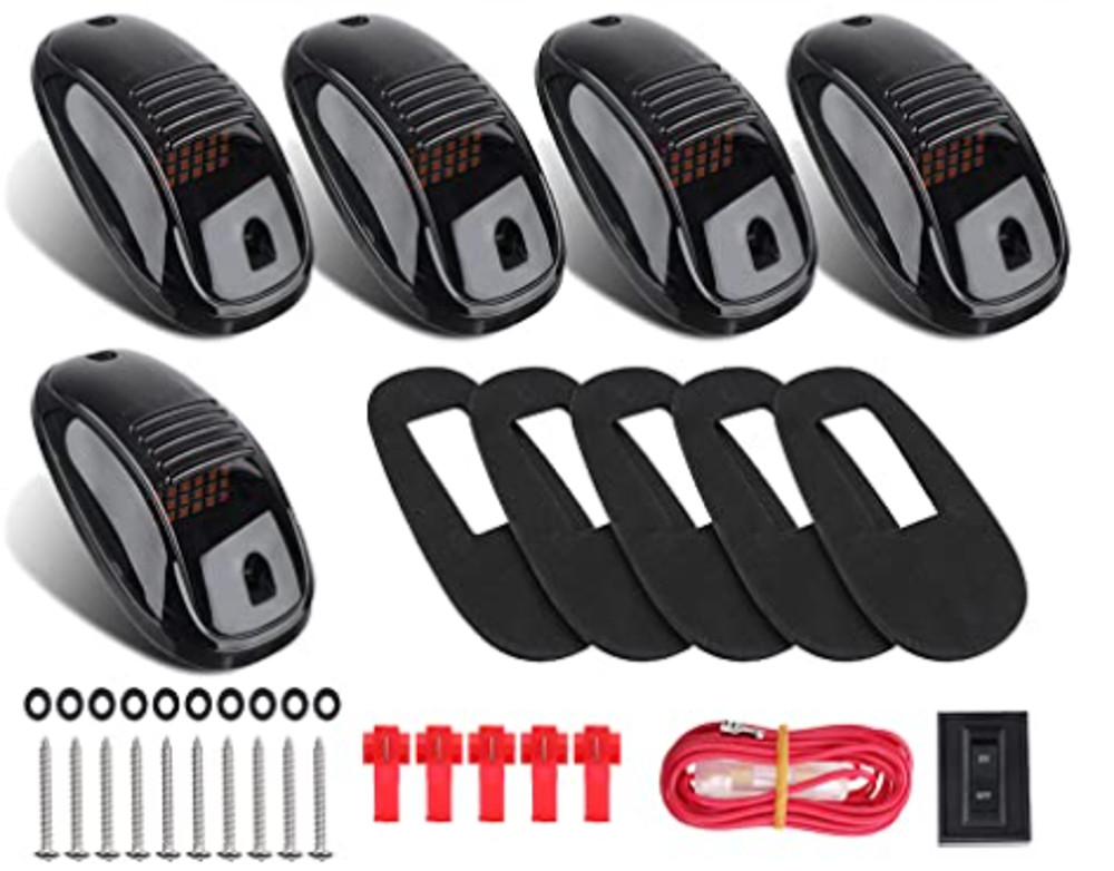 5x Roof Smoke Lens Cab Top Marker Running Amber Lights LED for Dodge Ram 03-18