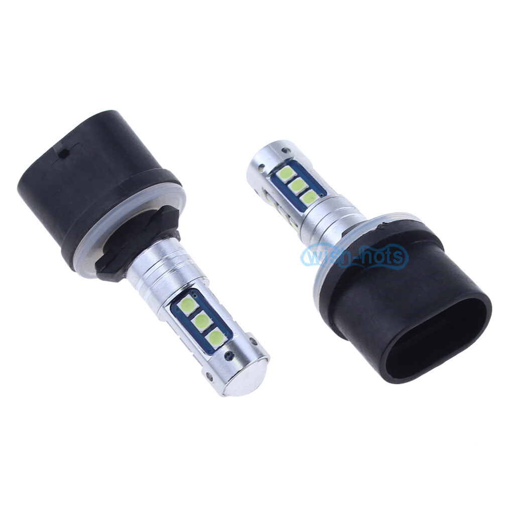 2Pcs 880 899 PG13 Bright White LED Car Fog Lamp Daytime Running Light Bulbs