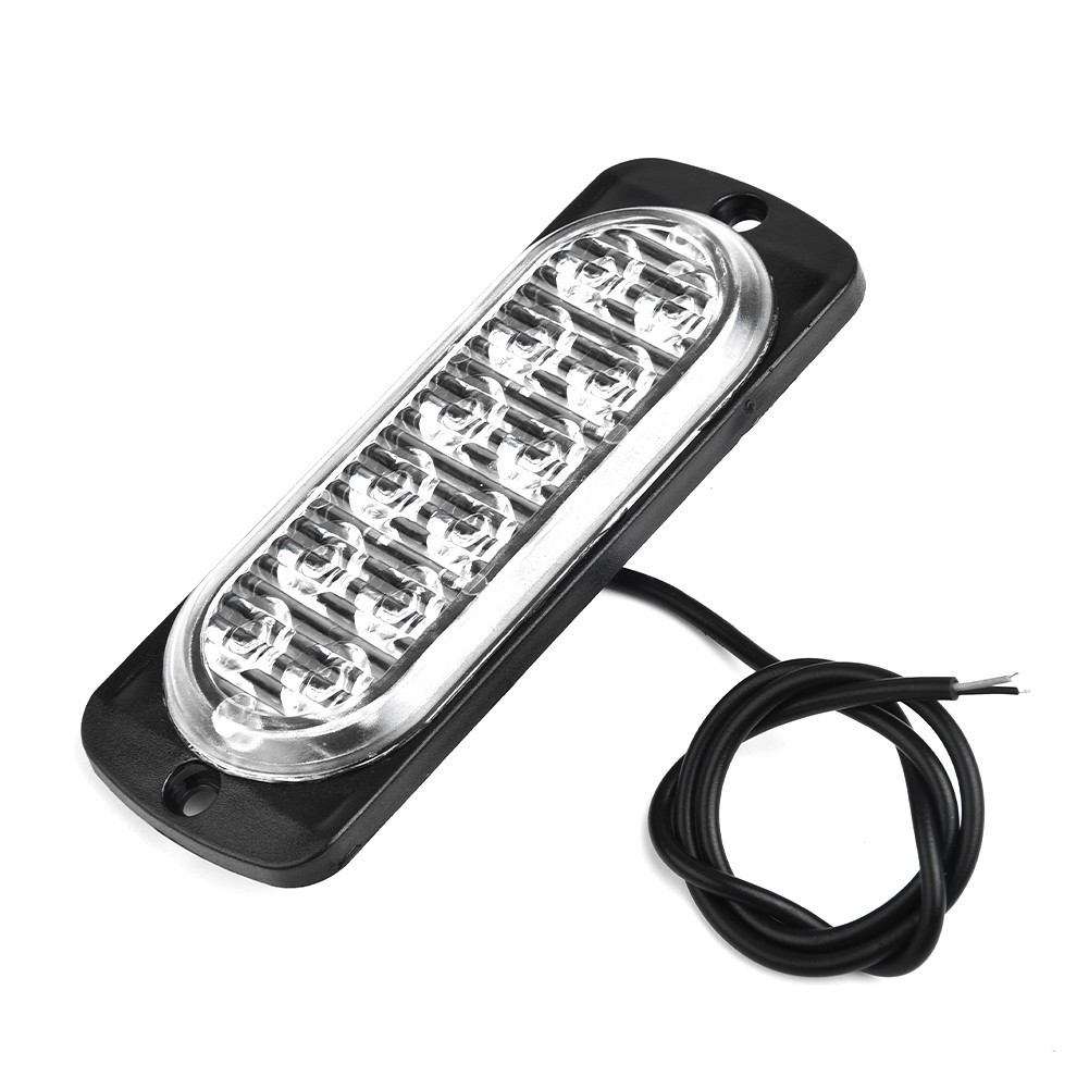DC 12V-24V Working Lamps Transparent Lens Black Housing Plastic Light Bulbs Set