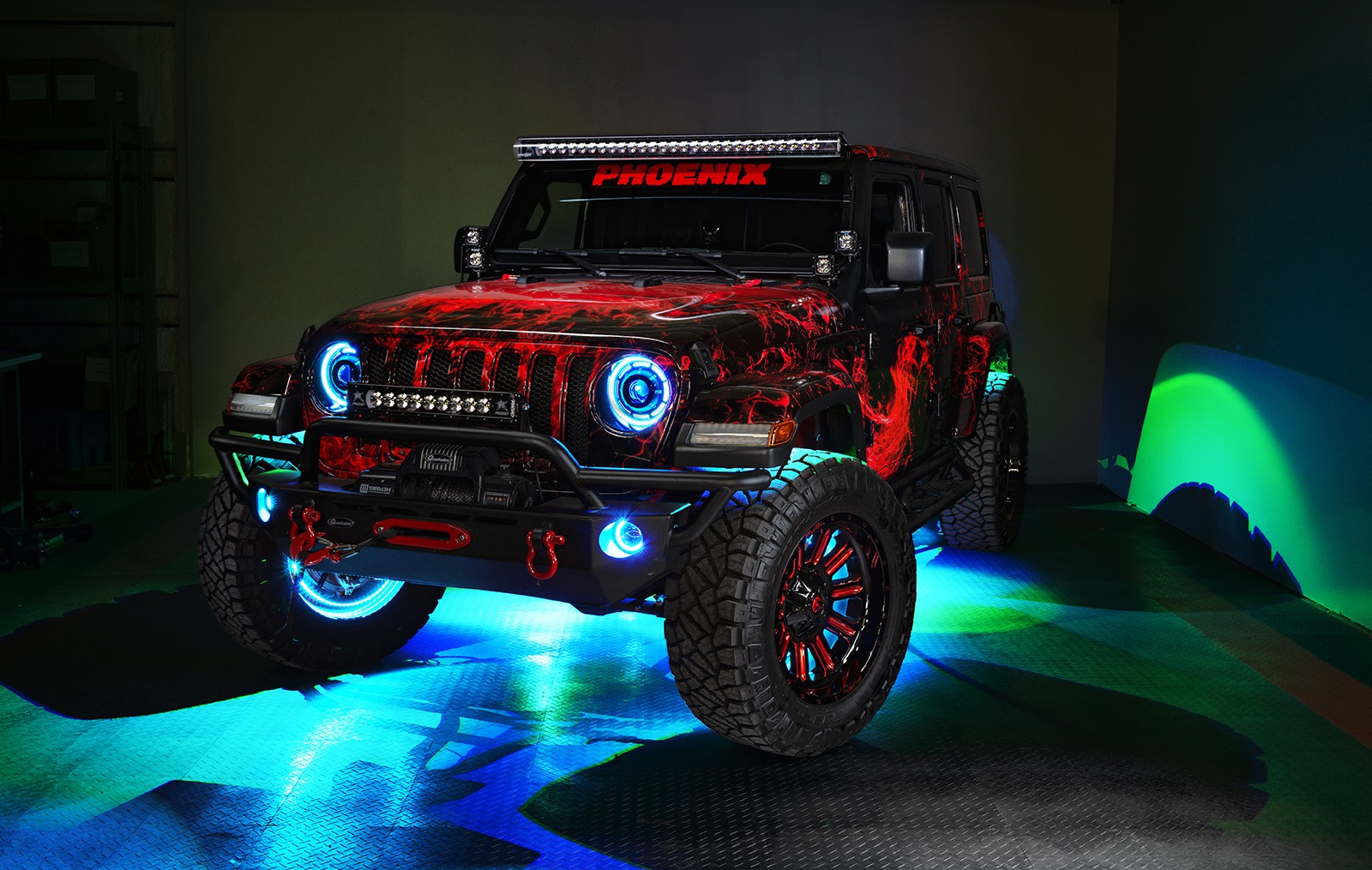 ORACLE High Power 20W LED Halo Fog Lights Dynamic ColorSHIFT fits Jeep JK/JL/JT
