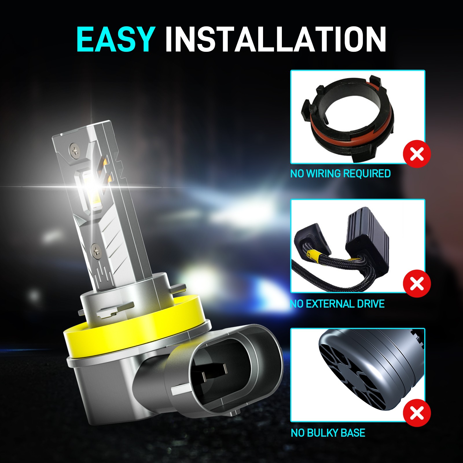 For Nissan Pathfinder 2013-2016- 2/6X LED Headlight Hi/Lo+Fog Light Bulbs 6000K