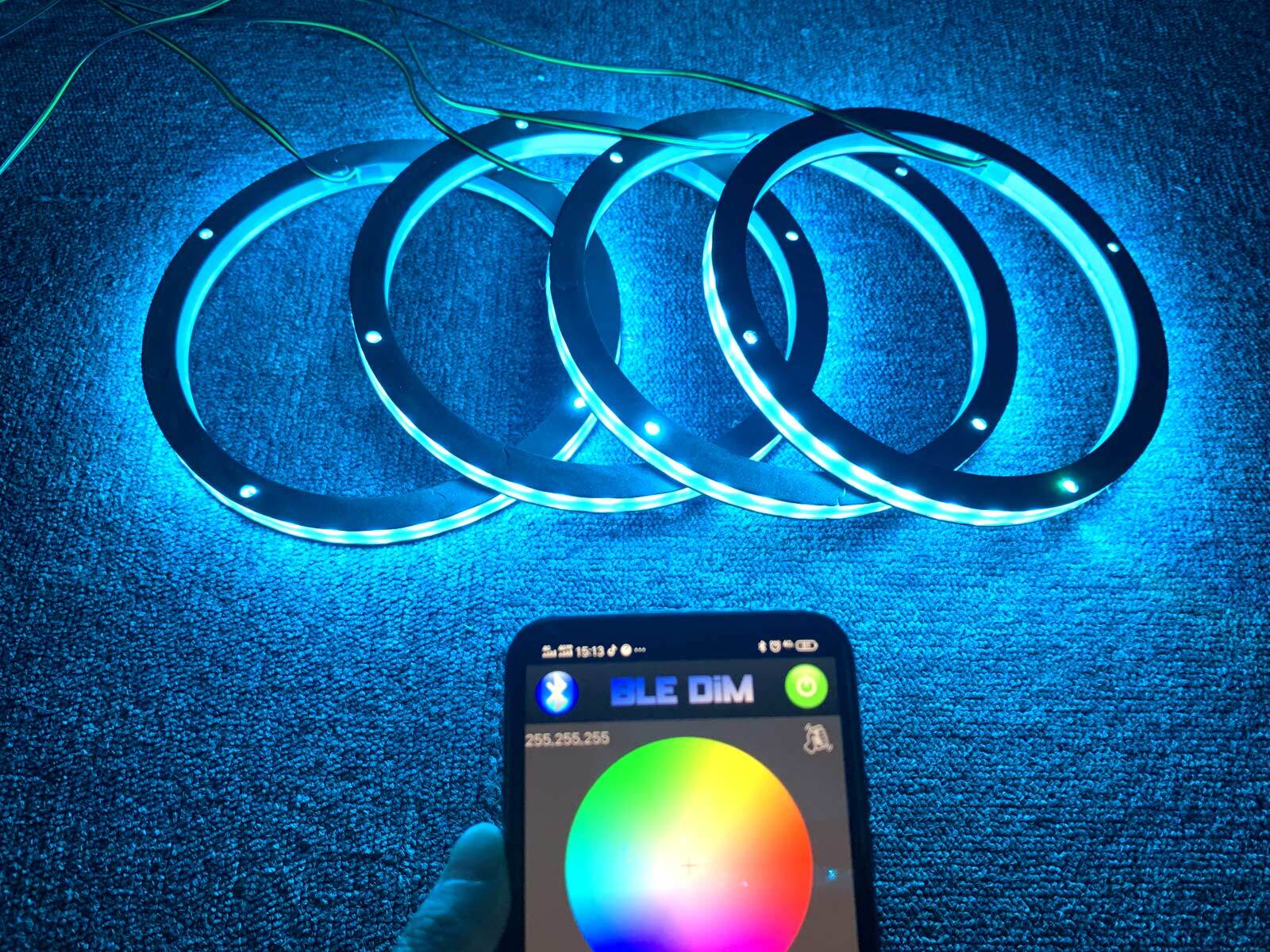 4pcs 6.5“ RGB LED Speaker Lights For Car Truck Audio 1/2“ Spacer Ring Lights