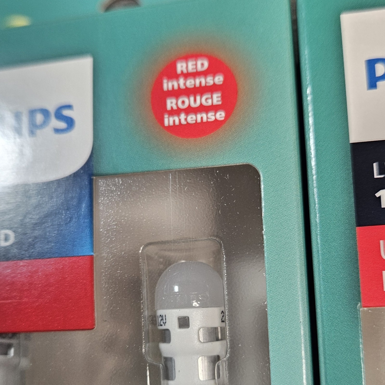 2 PACKS 2 Philips Ultinon LED RED Light 194RLED Red Rouge Bulbs 158 168 T10 2825