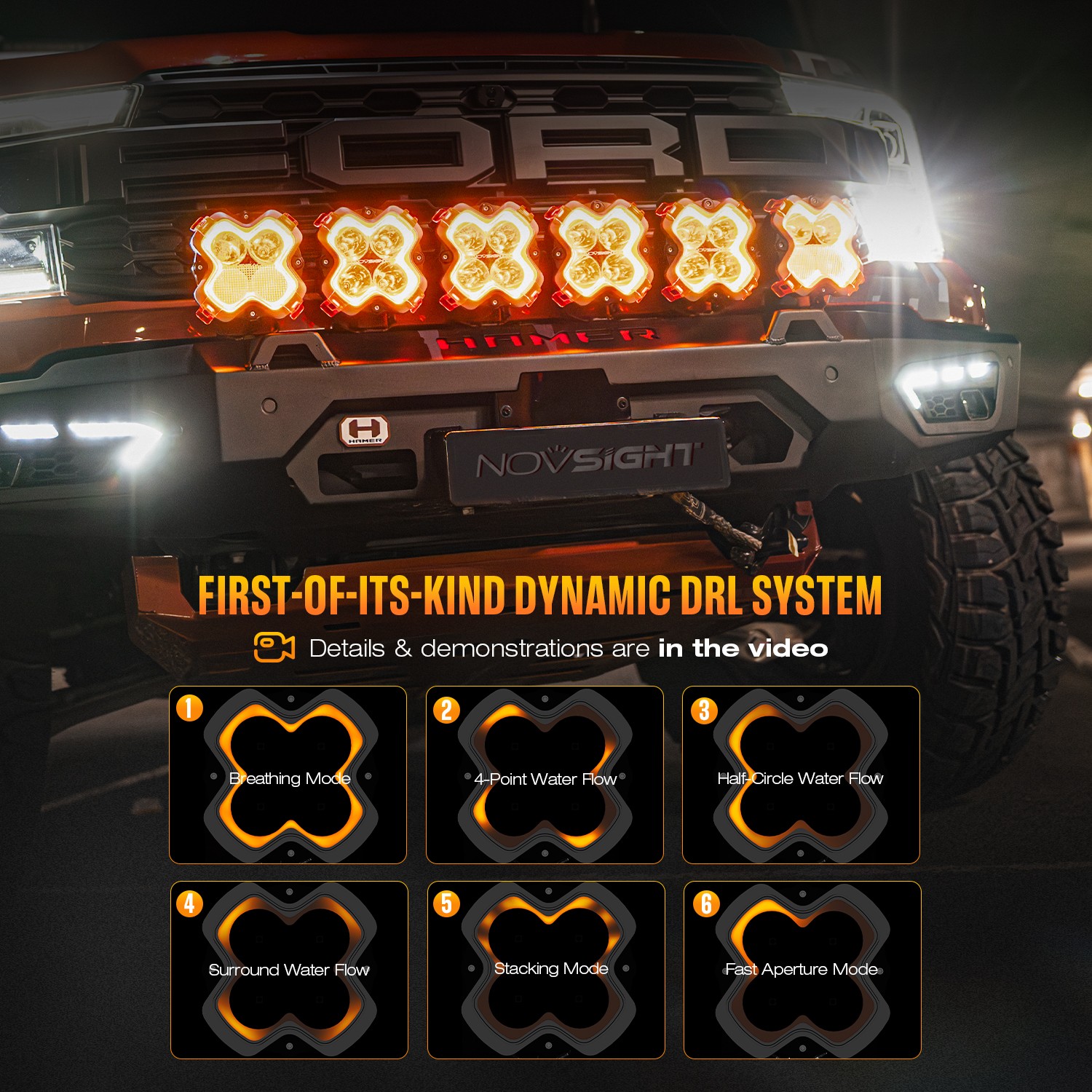 NOVSIGHT 6 inch 160W LED Pods Work Lights Spot Beam Driving Offroad For Jeep GMC
