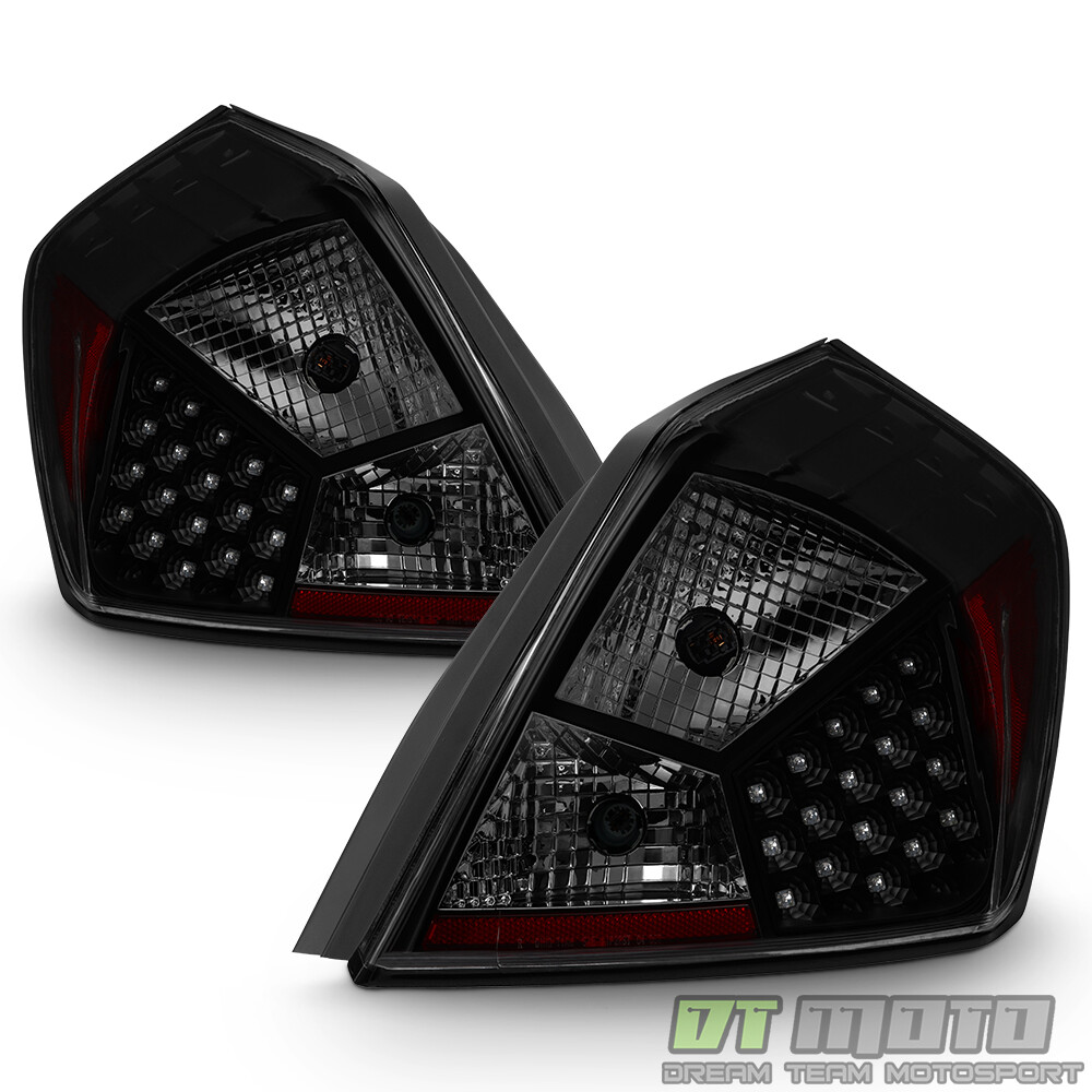 Black Housing Smoke Lens For 2007-2012 Altima Sedan LED Tail Lights Brake Lamps