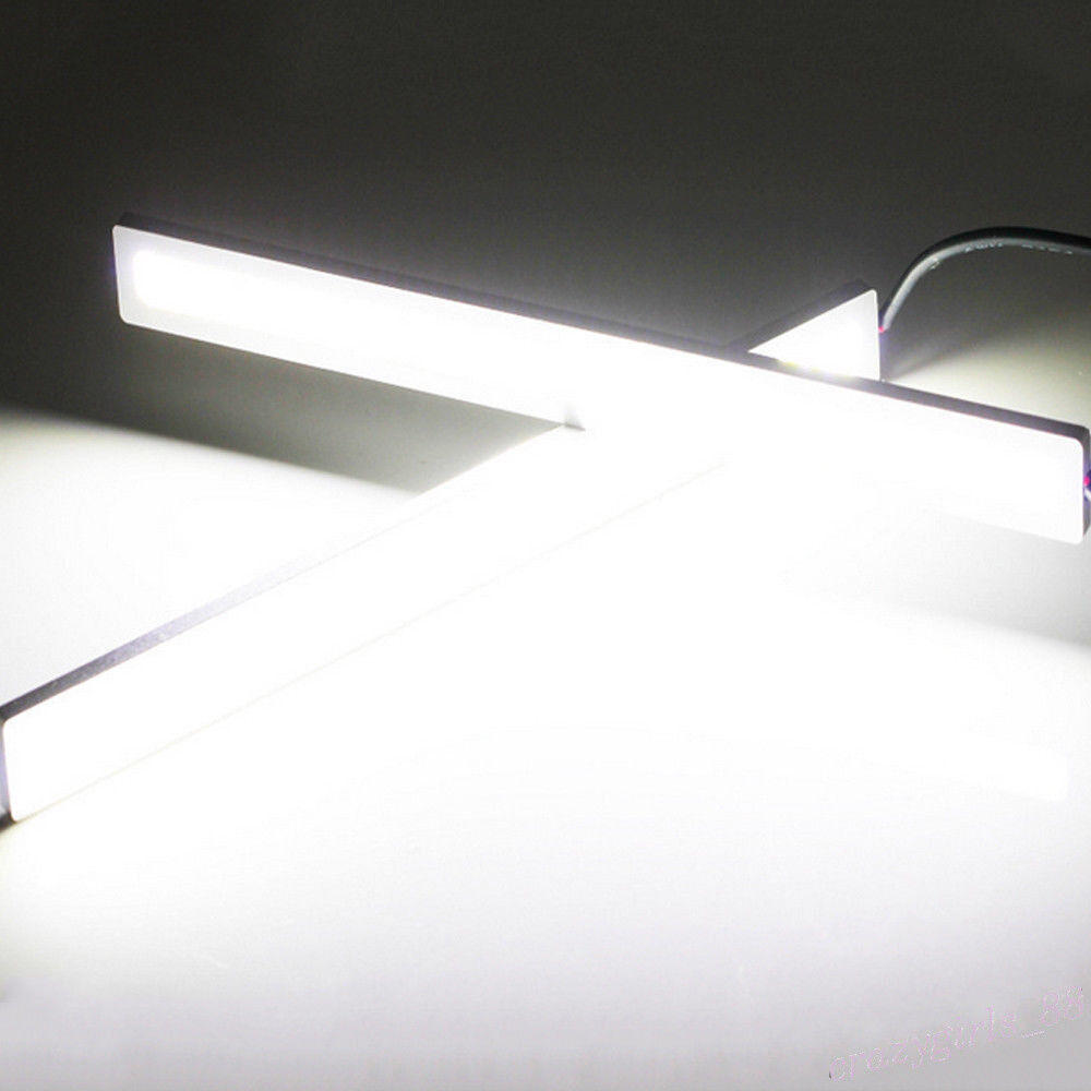 White 12V LED Strip DRL Daytime Running Light Fog COB Lamp Driving 10PCS 17cm