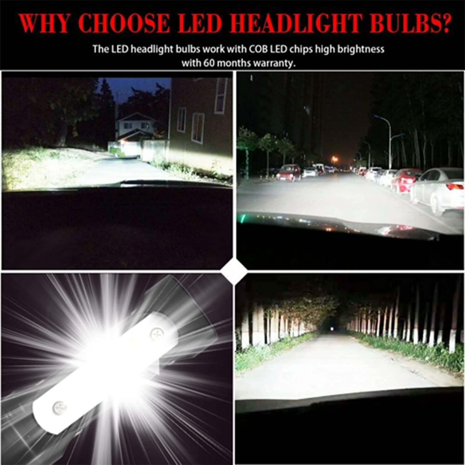 For Honda Civic 2016 2017-2019 2020 – 6x LED Headlight Hi Lo Beam + Fog Bulbs BY
