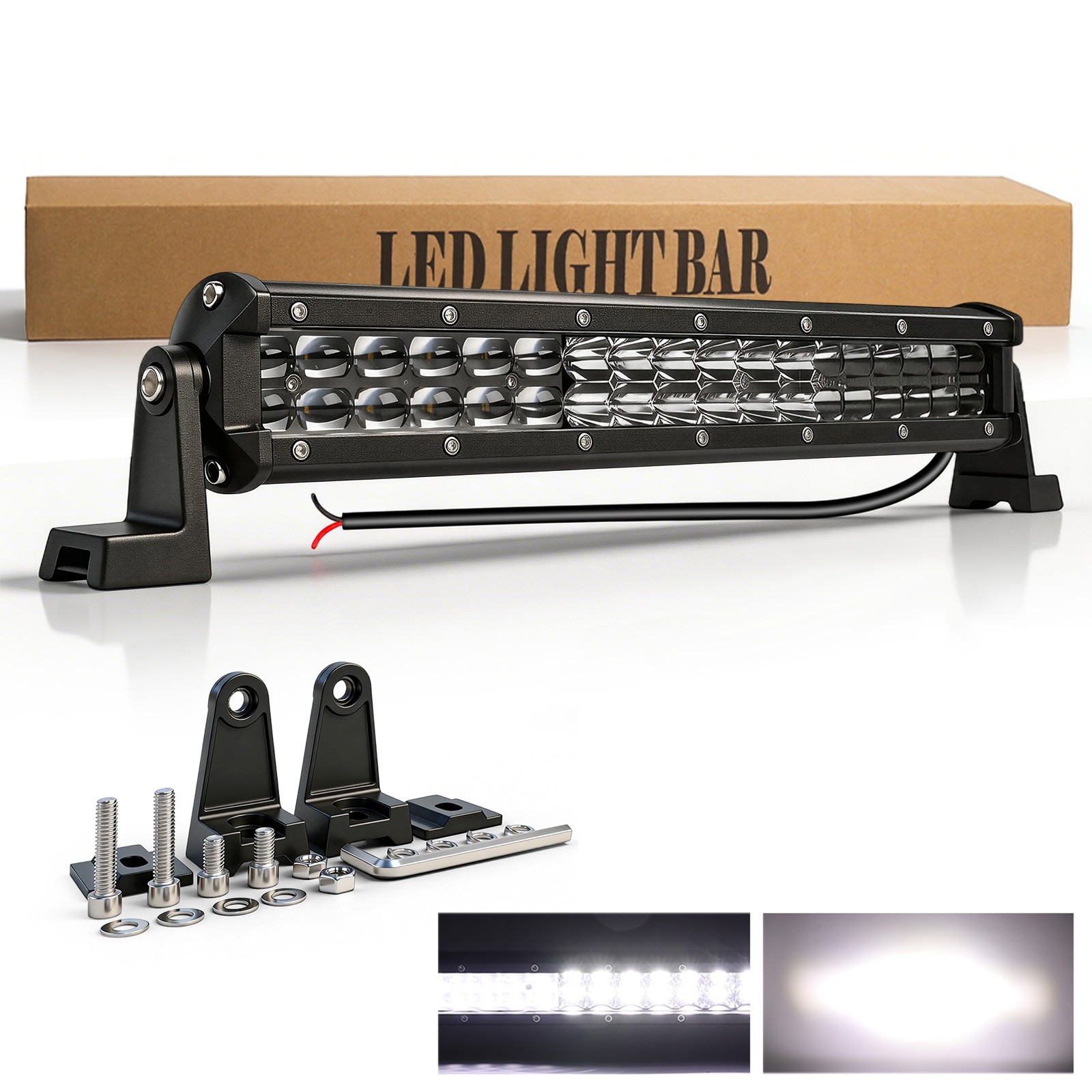 Dual Row 15″20″24″28″33″42″48″ LED Light Bar Spot Flood Combo Offroad Truck 4WD