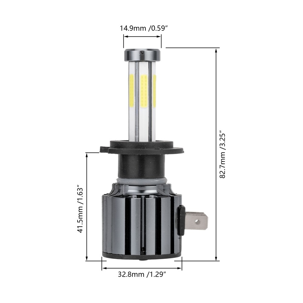 6-Sides H7 H7 LED Headlight High Low Beam White For Volkswagen Tiguan 2018-2024