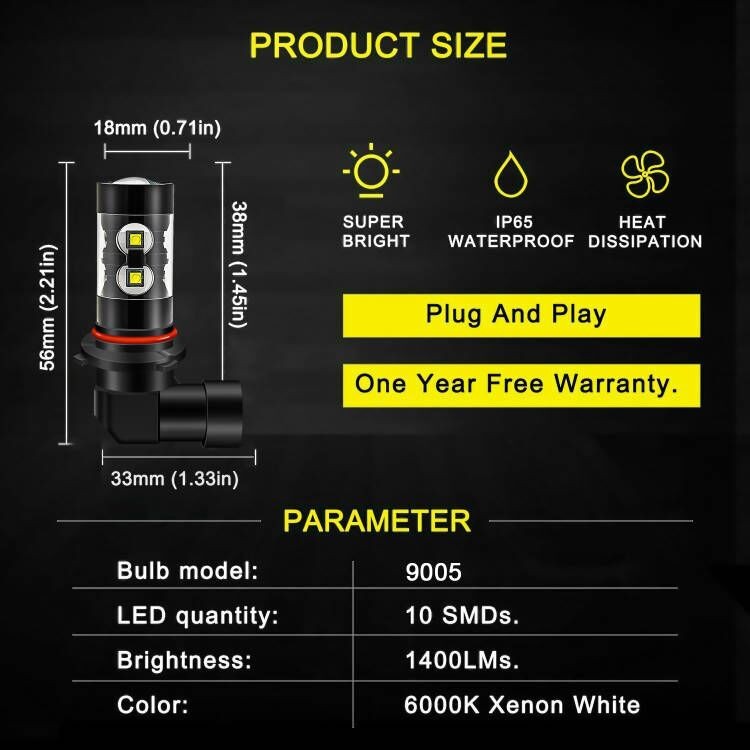 For Chrysler Aspen 2007-2009 Combo 9008 H13 9145 LED Headlight Fog Light 4xBulbs