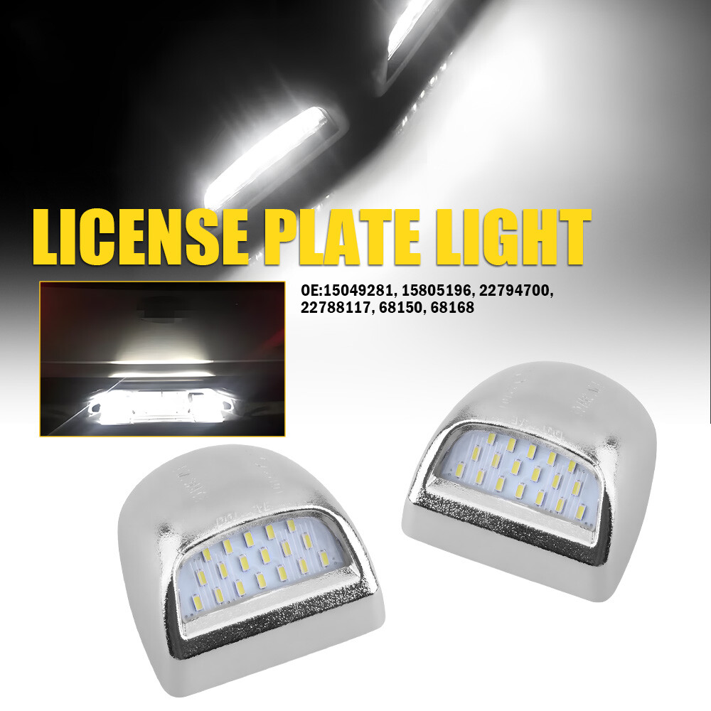 Chrome LED License Housing Plate For Lights Chevy Silverado 1500 3500 2500 99-13