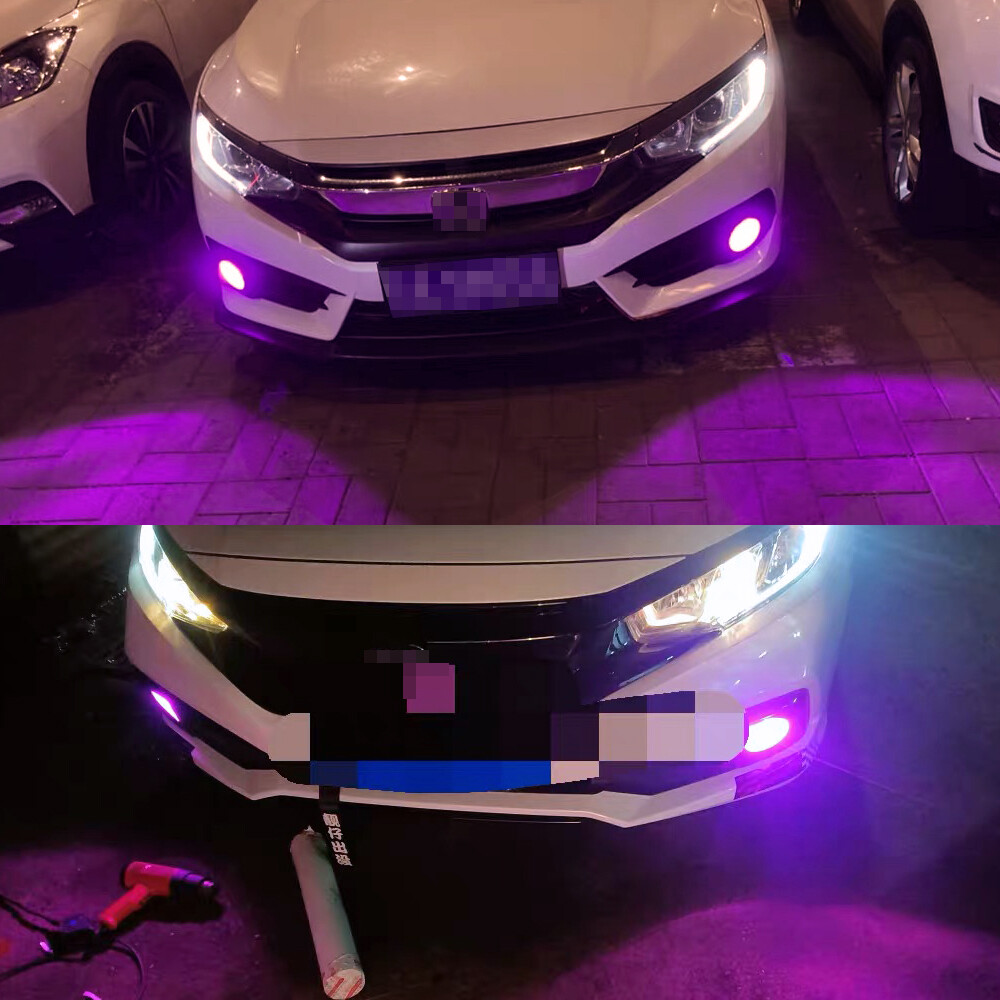 2 Bright Pink Fog Lights H11 H8 LED Bulbs Fit for Honda Civic 2006-2021 Fog Lamp