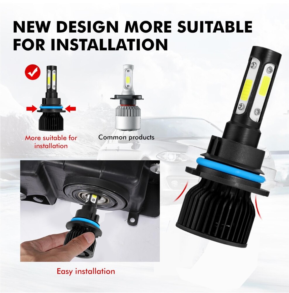 4 Sides 9004 HB1 LED Headlight Bulb Kit High Low Beam Replace Halogen Lamp 6000K