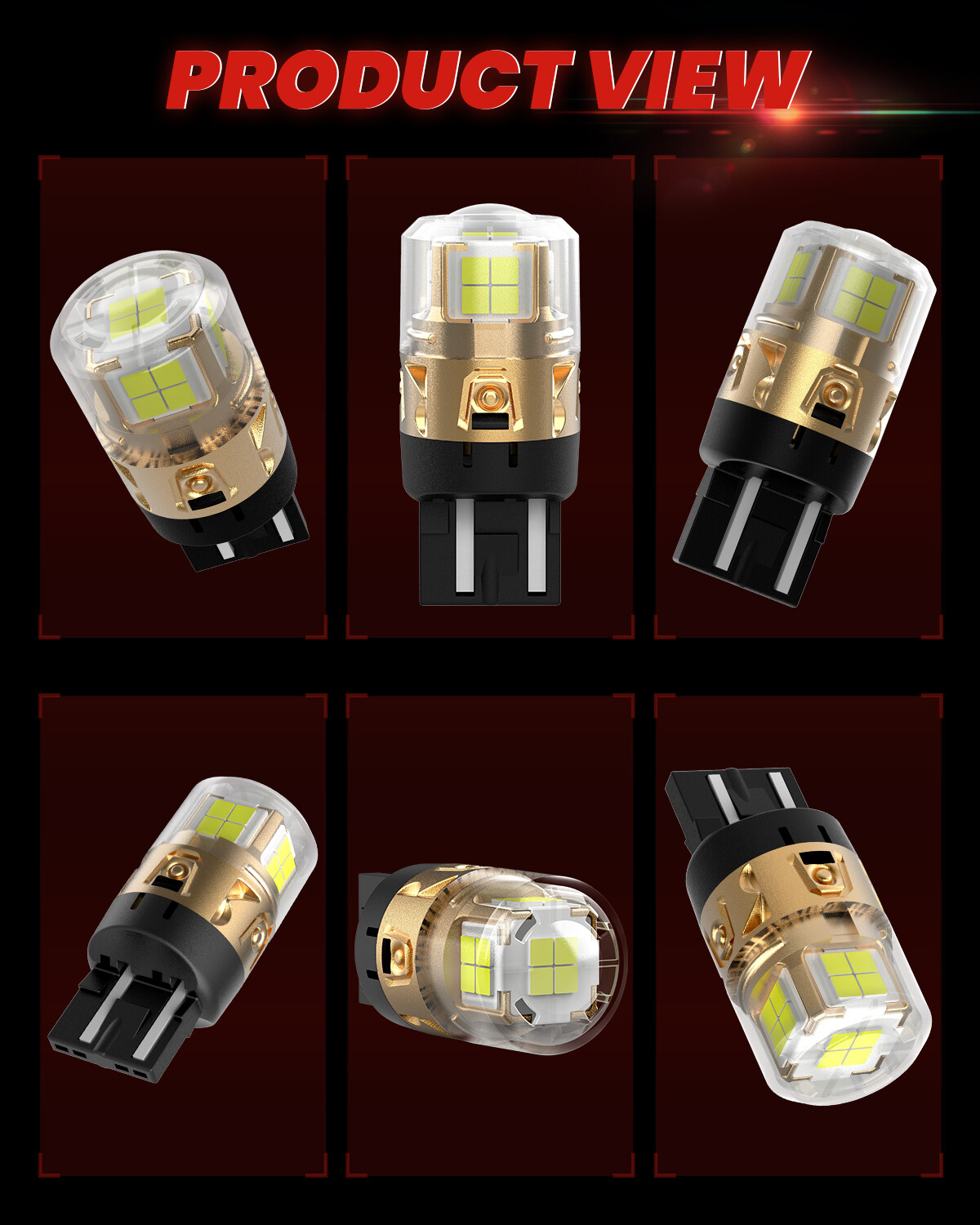 Lasfit 7440 7441 7443 LED Back Up Reverse Light Bulb Bright Pure White L2 Series