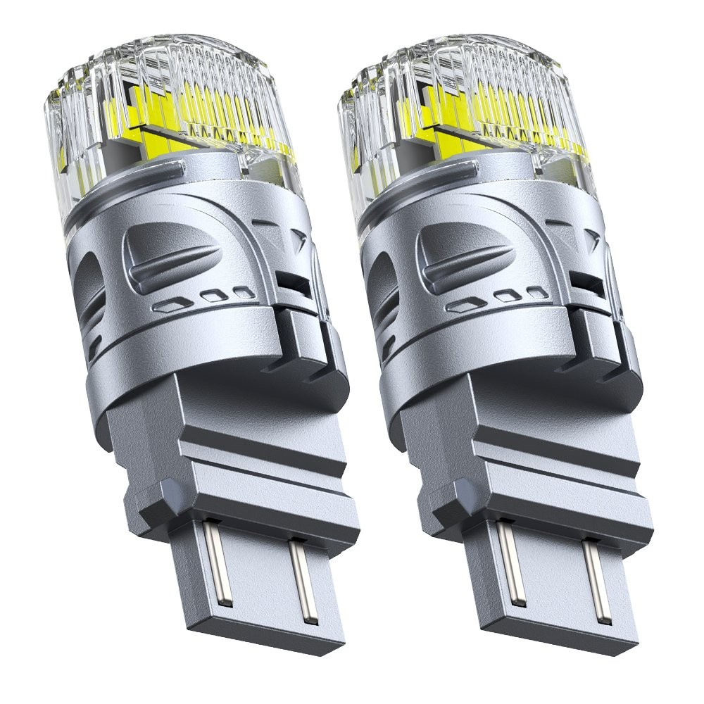 2-20 3157 LED DRL Turn Tail Signal Light Bulb Blinker Silver-Body White Lamp 12v
