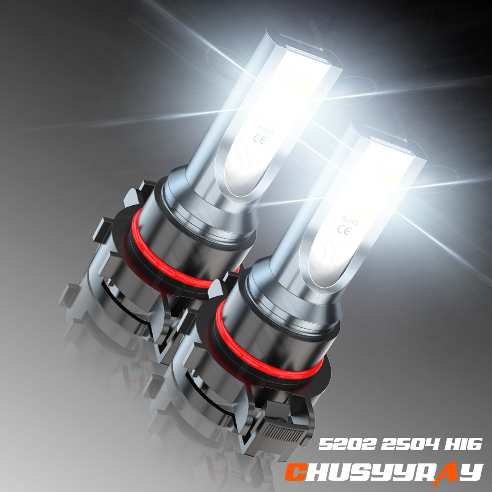 5202 H16 LED Fog Light Bulbs For Chevy Silverado 1500 2007-2015 Super White 80W