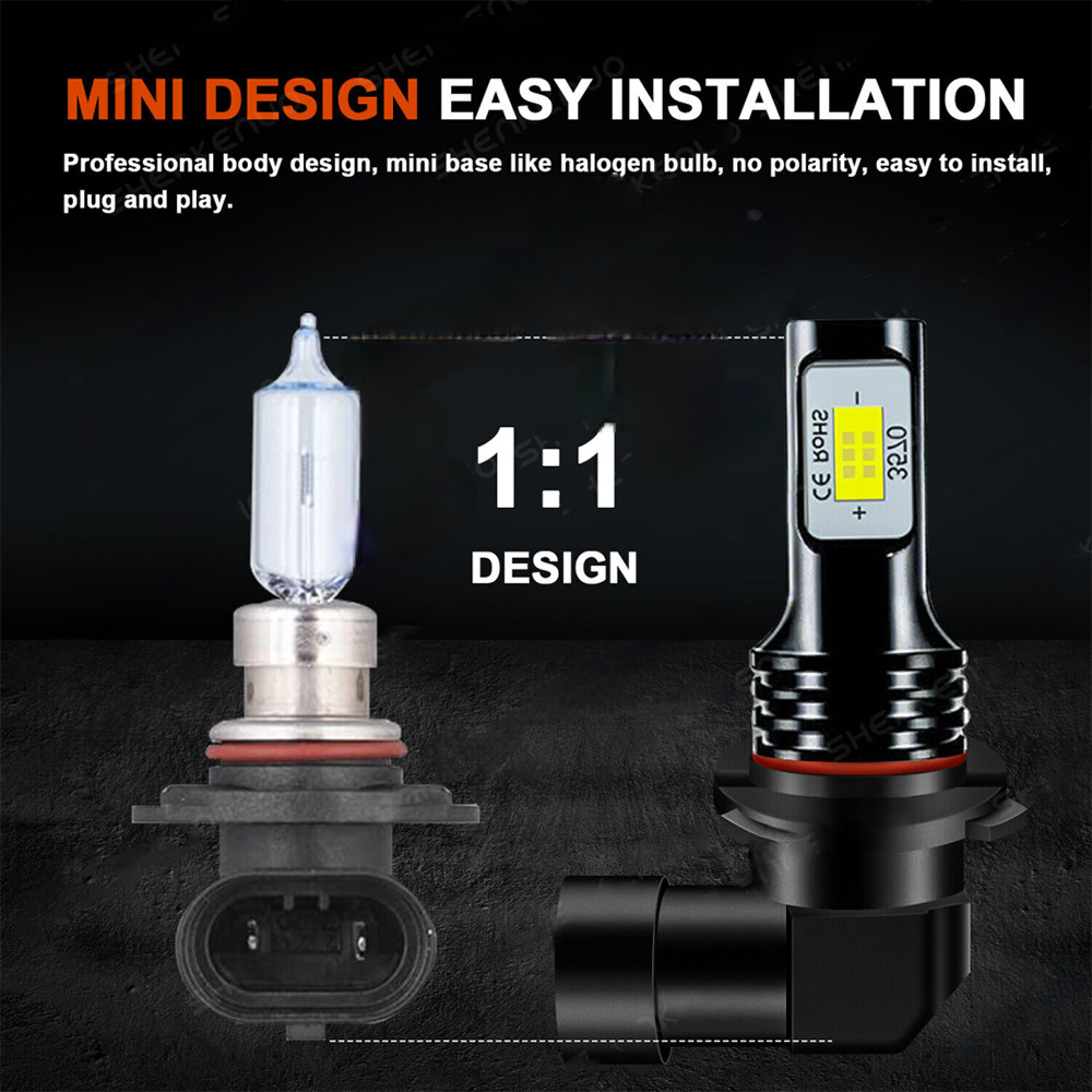 9006 9005 LED Headlight KIT Combo Bulbs 10000K High Low Beam Super Bright White