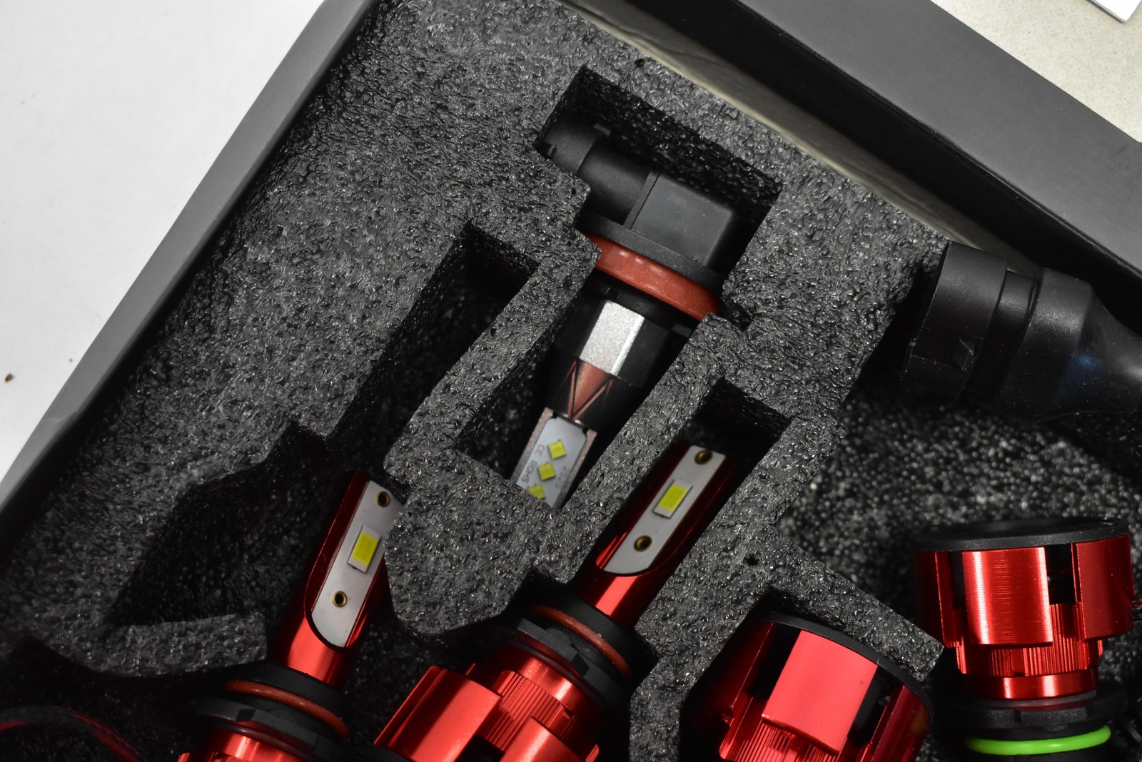 LTZXAP LED Headlight Fog Bulbs Kit 9006 HB4 6pcs IP68 Waterproof Red Auto New
