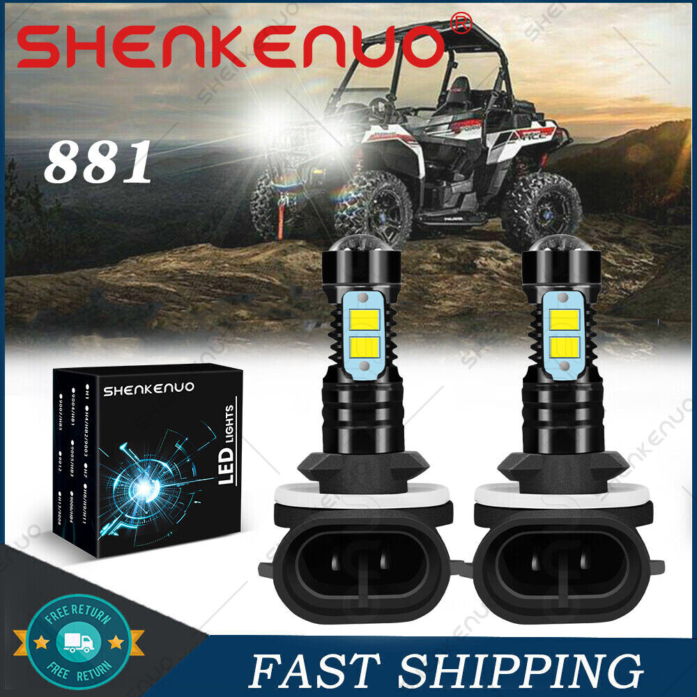 USA 2 Super Bright LED Headlamp Bulbs for Polaris Ranger Crew 800: 2010 & other