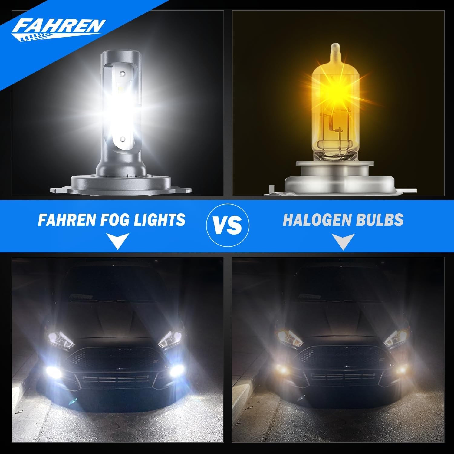 Fahren H4 Bulb 55000LM 1000% Ultra-Brighter 9003/HB2 Driving Light 60000HRS+Life