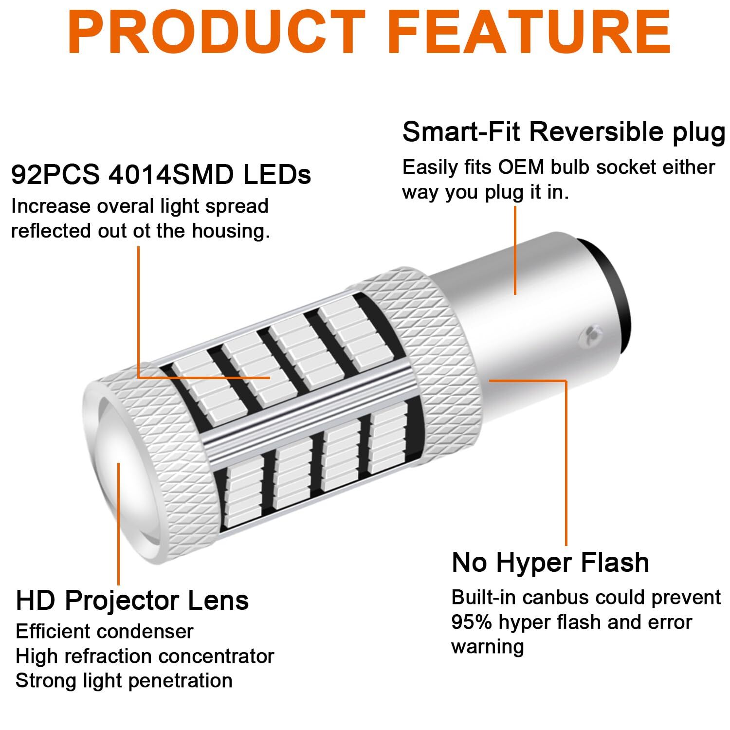 Newest 9-30V Super Bright Low Power Dual Brightness 1157 7528 2357 2057 BAY15D