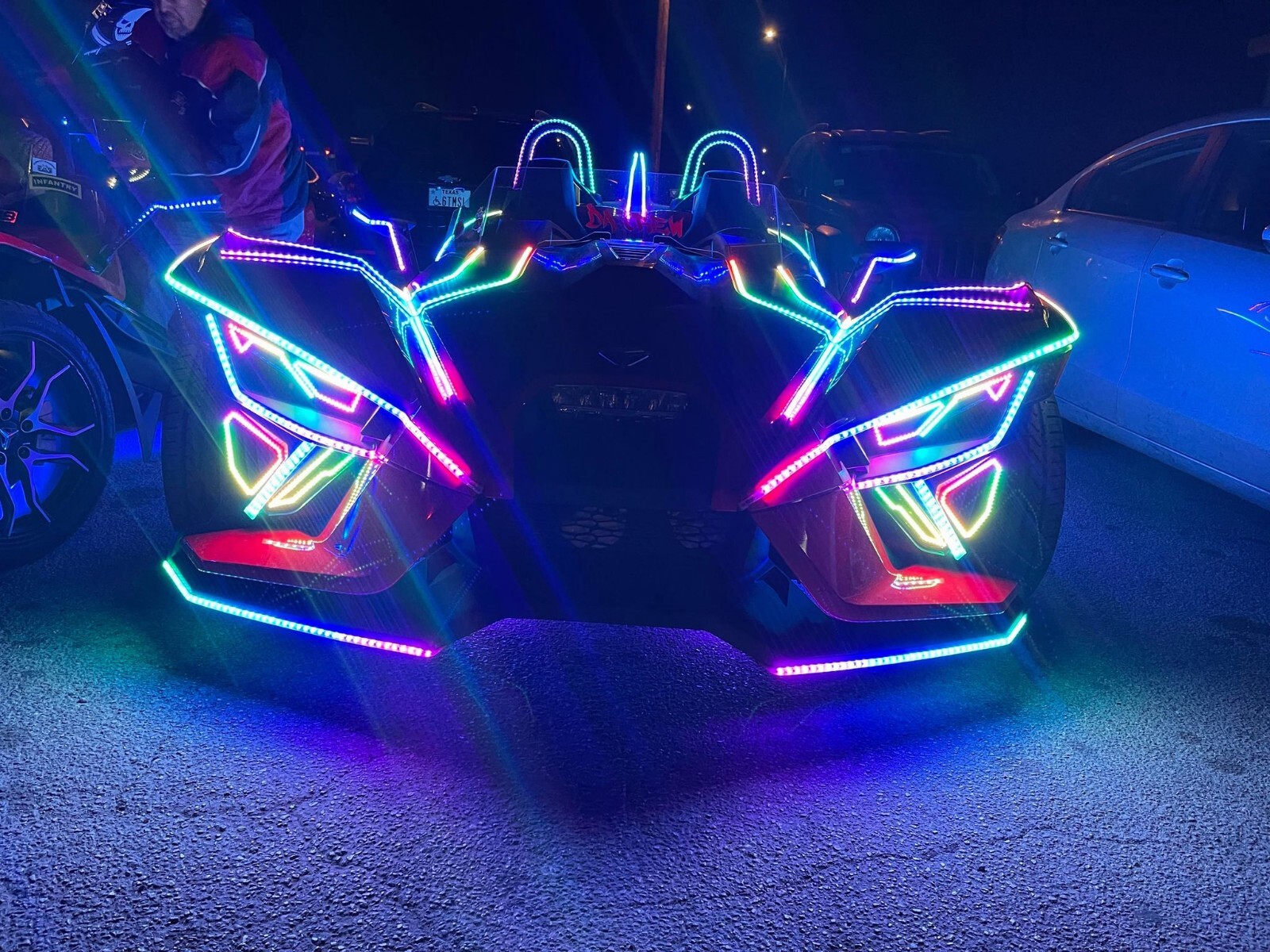 16PCS Triple Row 1/2/3/4/5/6.5FT Treble LEDs CHASING Slingshot Hood Light Strips