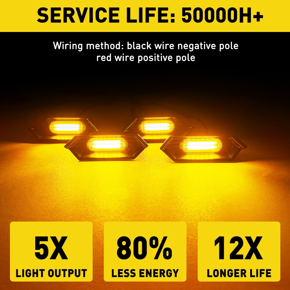 LED Grille Lights Lamp Amber Lamp Smoked Lens For 2024 2025 Toyota Tacoma TR D