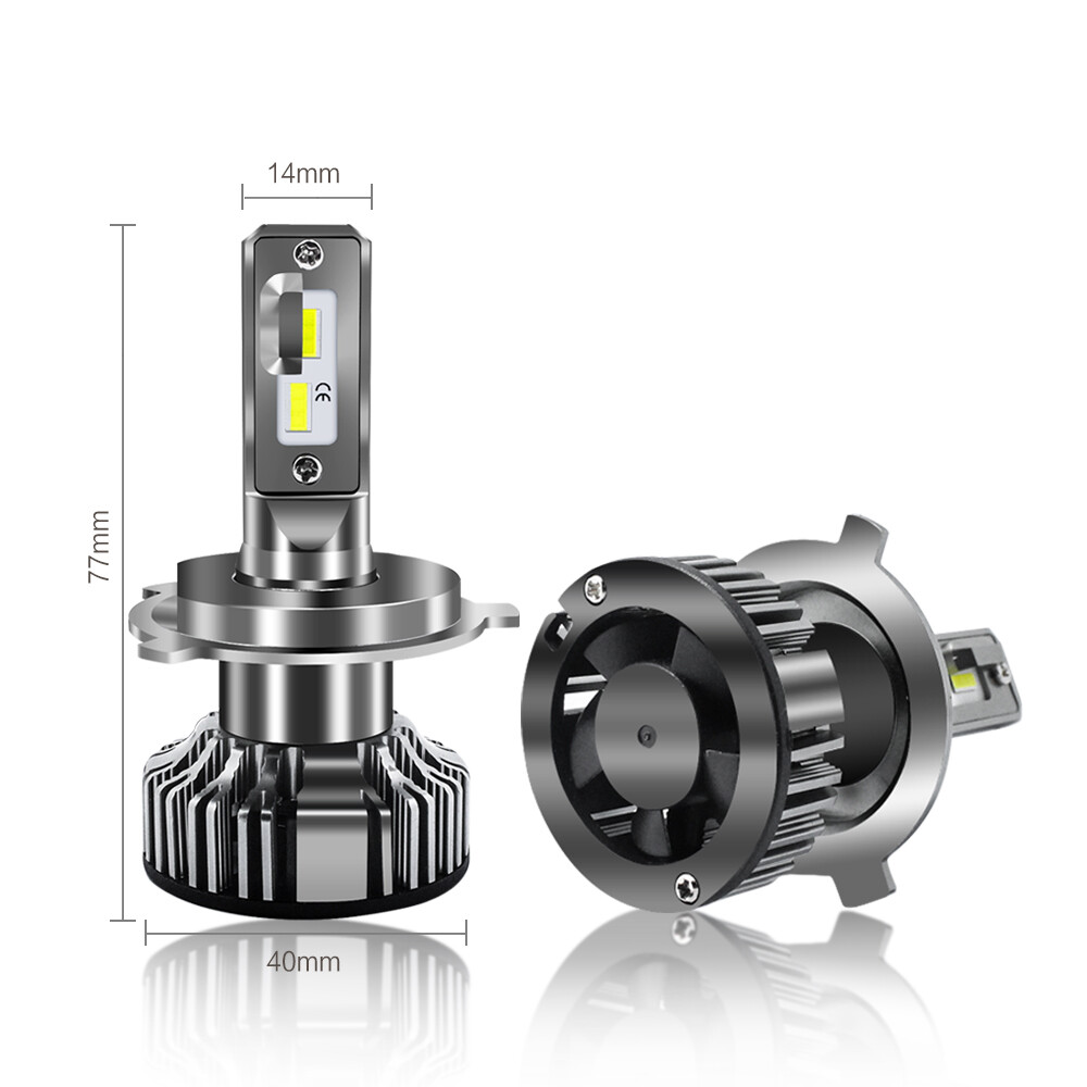 Alla Lighting H4 Headlight Bulb,Old Halogen Convert to Pure White Bright LED, 2x