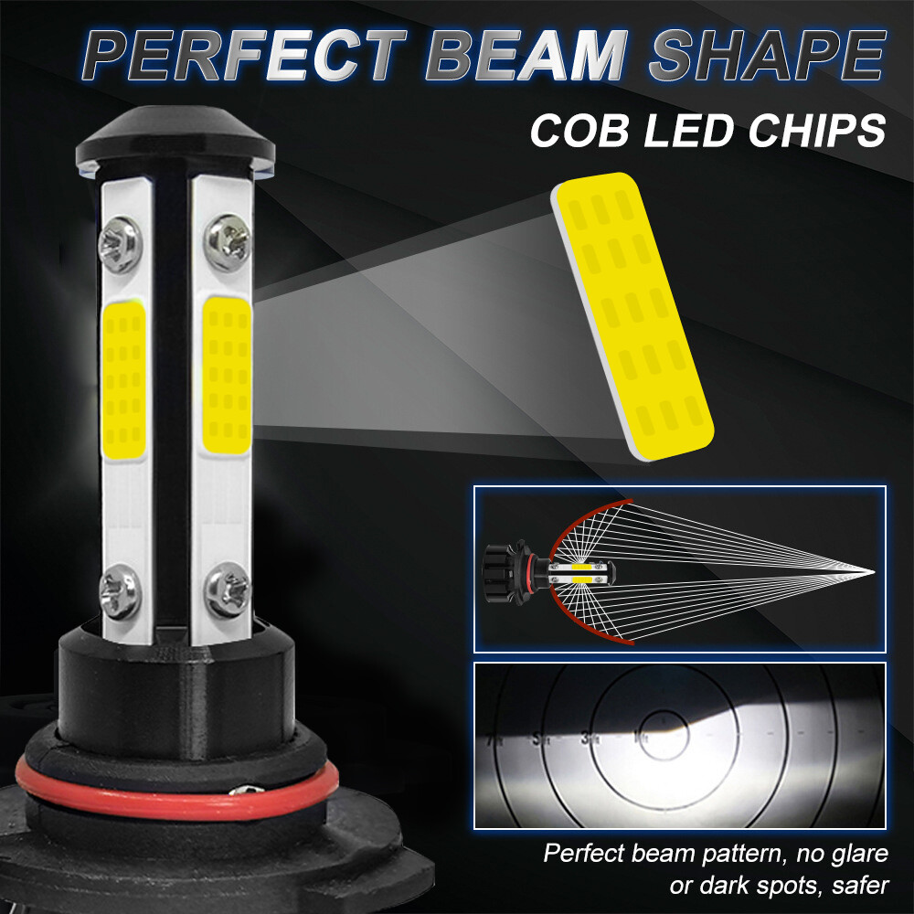 Combo 9005 9006 White 6000K 60000LM LED Headlight Kit Bulb High Low Beam QQ47