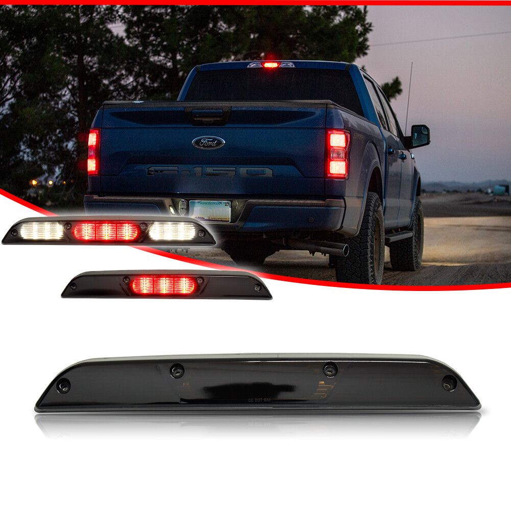 Smoke Black Lens 3rd Third Red Brake Tail Cargo Light For 2015-2019 Ford F-150