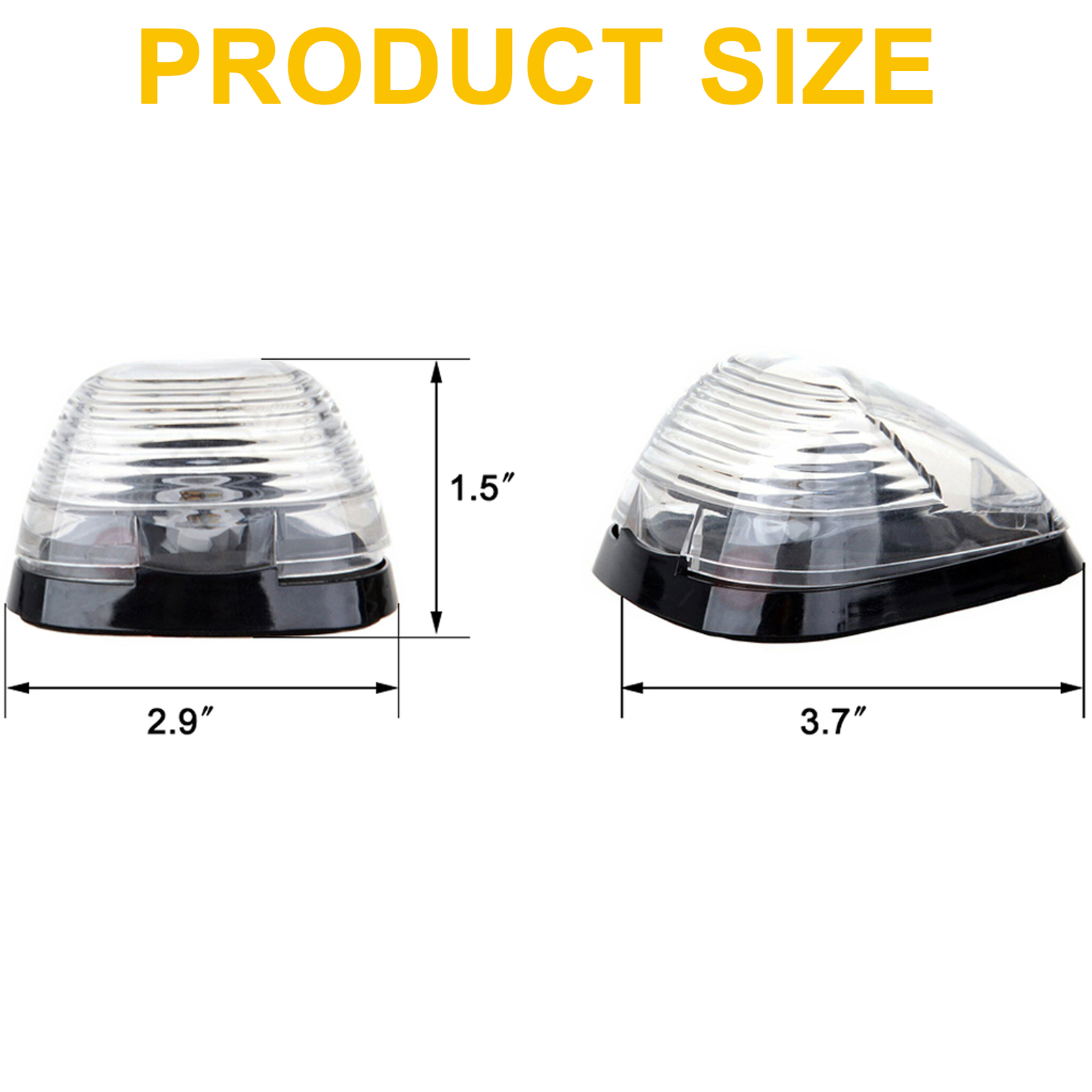 Clear Lens White LED Cab Roof Marker Lights For 99-16 F250 F350 F450 Super Duty