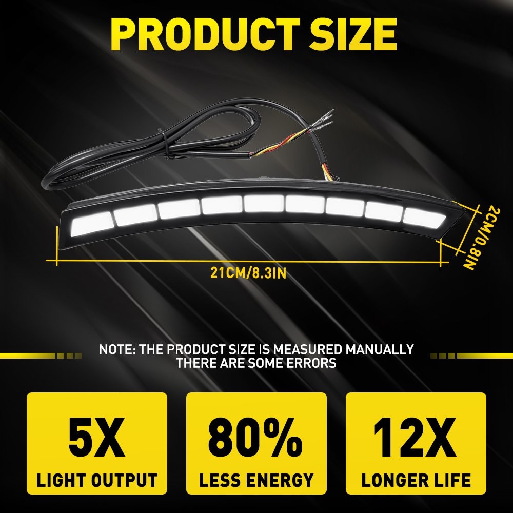 Daytime Running Light Side LED Smoked For Honda CR-V 2023 2024 Amber White 2-20X