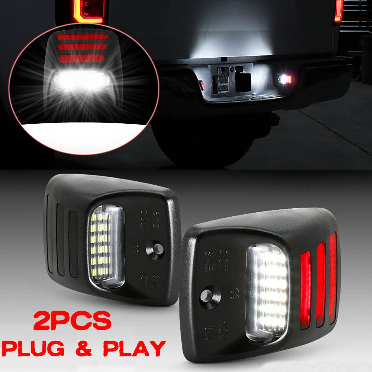 For 2005-2015 Toyota Tacoma White LED Tag License Plate Light Bulb Assembly Lamp