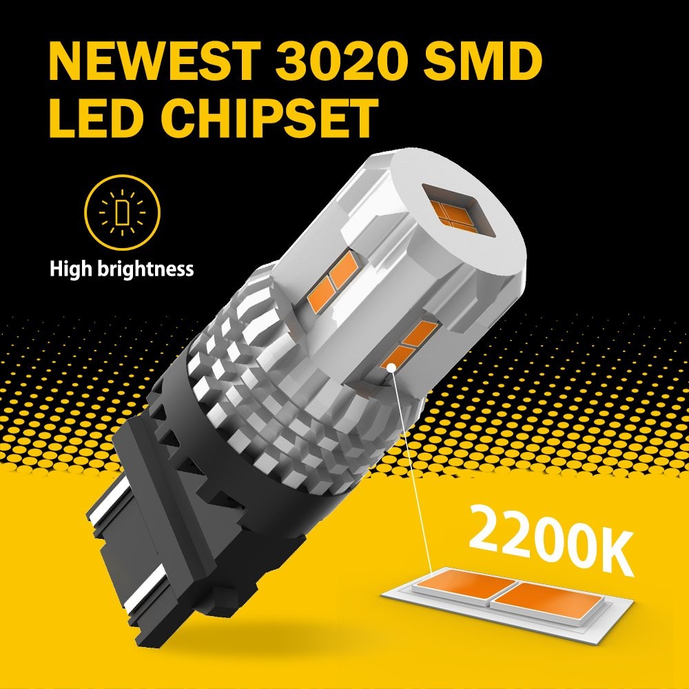 2-20 3157 Amber LED Turn Signal DRL Parking Light Bulb Blinker 3020SMD 3156 4157