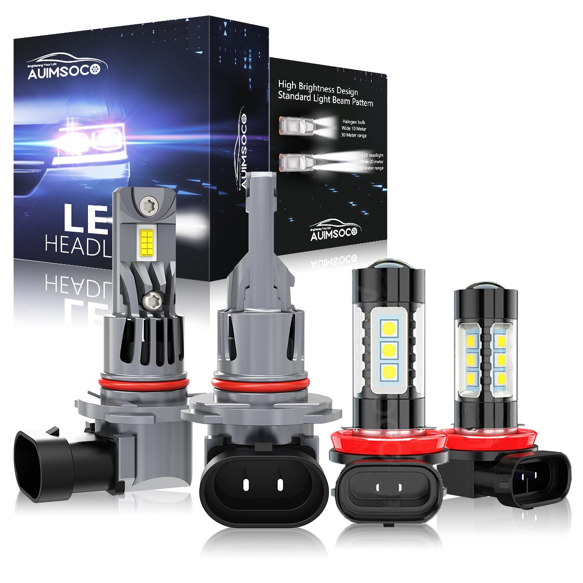 For Chevrolet Equinox 2019-2020 LED Headlight Kit White Bulbs High Low Fog Beam