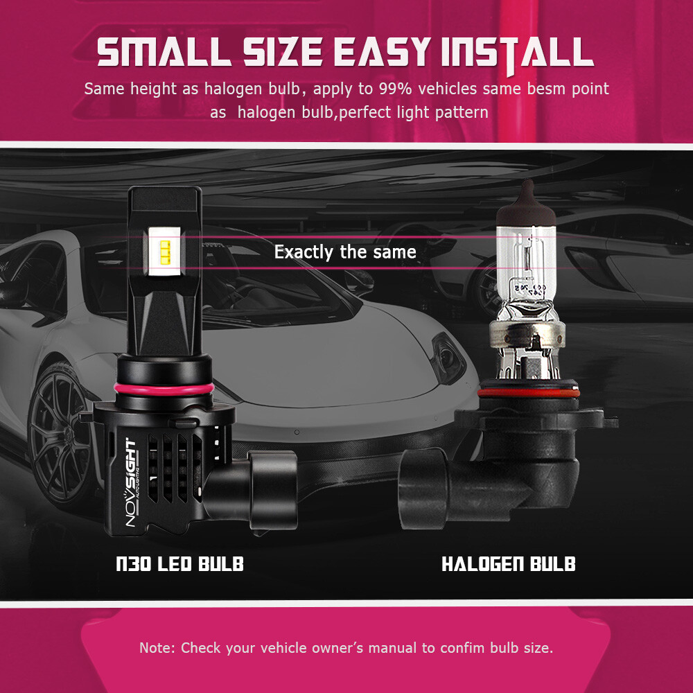2x 9005 HB3 Car LED Headlight Bulbs High Low Beam Lamp Bright 6500K Cold White