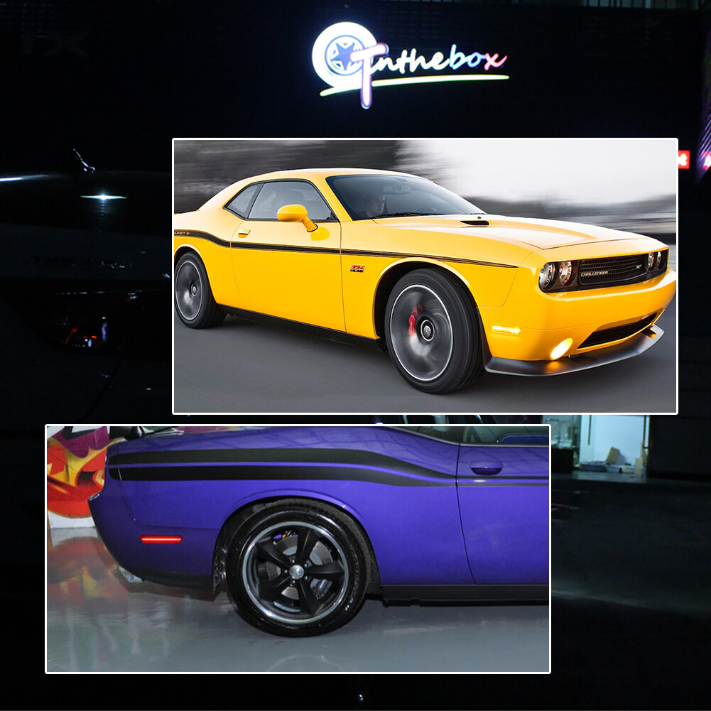 Smoked Lens LED Front & Rear Side Marker Lights For 2008-2014 Dodge Challenger
