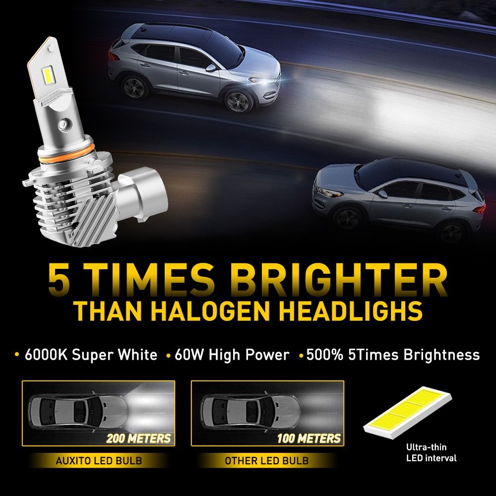 2-20X AUXITO 9005 LED Headlight 100W 30000LM High/Low Beam 6000K Bulbs Kit Q10 K