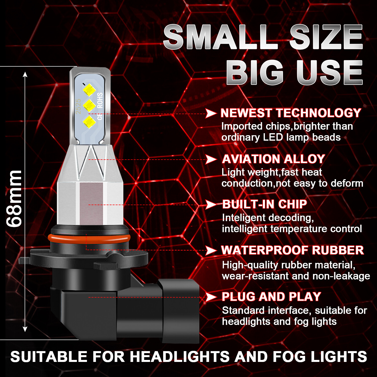 9008 LED Headlight High Low beam + 9145 Fog Light Bulbs For 2004-2014 Ford F-150