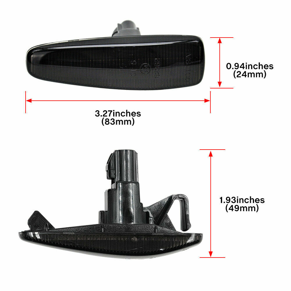 Amber Side Marker & Red Tail Brake Turn Signal Lights For Mitsubishi Lancer EVO