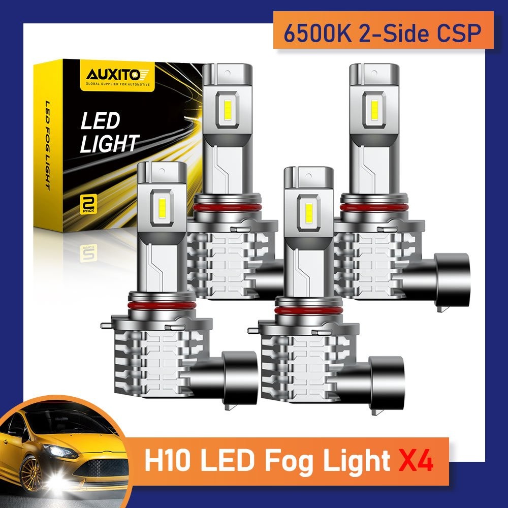 AUXITO CANBUS H10 9140 White 6500K LED Fog Light Daytime Running Light DRL 2/4PC