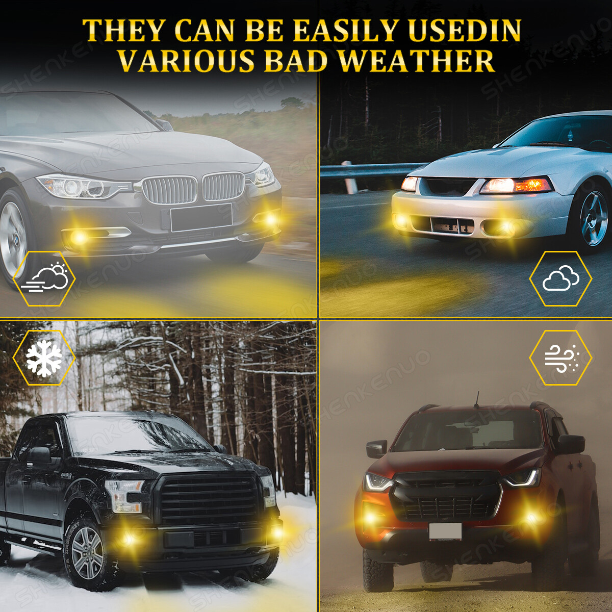 2x 3000K Amber H11 LED Fog Light Bulbs Kit For Toyota Tacoma 2016 2017 2018 2019