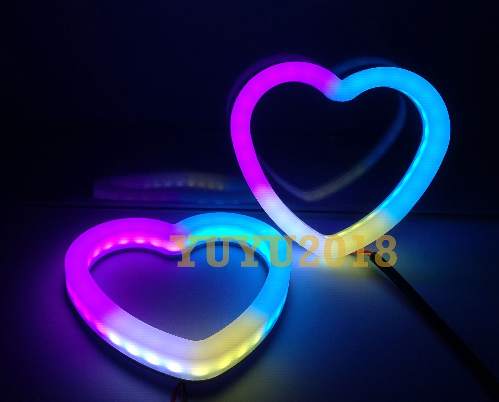 Dream color heart halo ring Flow series Chasing RGB LED Turn Signal DRL lamp