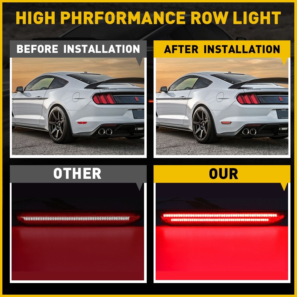 2-20 Smoke Lens LED Side Marker Signal Red Light For 2015-2022 Ford Mustang Rear